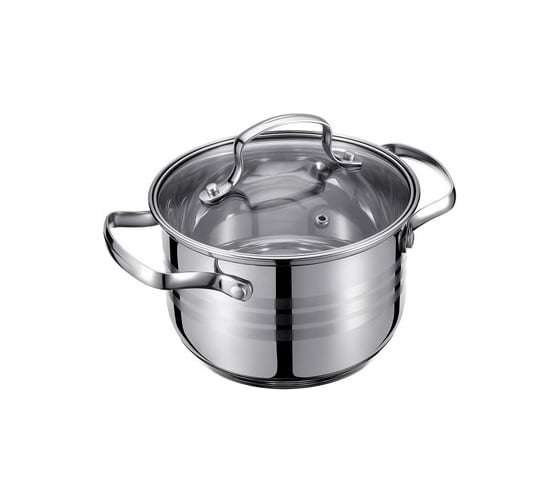 Кастрюля Regent Inox со стеклянной крышкой 3.1 л 18x12.5 см нержавеющая сталь стекло Linea CINTURA 93-CIN-03