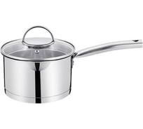 Ковш Regent Inox со стеклянной крышкой со сливом 1.9 л 16x9.5 см нержавеющая сталь стекло Linea TORINO 93-TOR-01