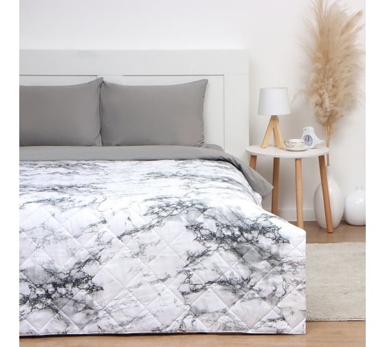 Покрывало LoveLife 2-спальное White marble 180x210±5 см микрофайбер 100% полиэстер 10205644