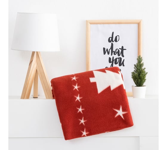Плед Экономь и Я Новогодние игрушки 150x200 см плотность 160 г/кв. м 100% полиэстер 7879457