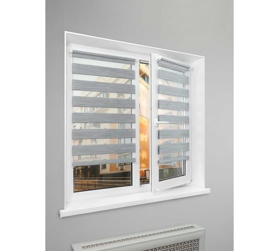 Рулонная штора LM DECOR День-Ночь LB 22-08 стальной, 34x160 см 2208034 1