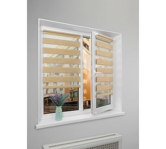Рулонная штора LM DECOR День-Ночь LB 22-03 песочный, 140x170 см 2203140 1