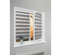 Рулонная штора LM DECOR День-Ночь LB 21-01 черно-серый, 100x160 см 2101100