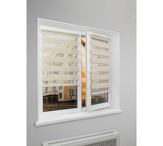 Рулонная штора LM DECOR День-Ночь LB 22-02 светло-бежевый, 160x170 см 2202160 1