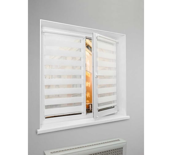 Рулонная штора LM DECOR День-Ночь LB 54-01 перламутровый, 100x160 см 5401100