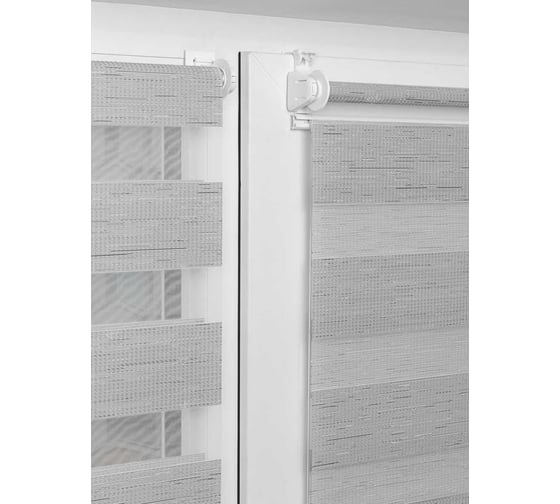 Рулонная штора LM DECOR День-Ночь LB 54-02 серебристый, 90x160 см 5402090