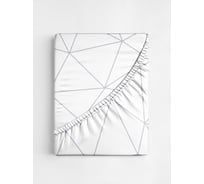 Простыня на резинке Ночь нежна Грань (белый) комп. 7353-1, поплин, 120x200x20, полоса новая 4660056056022