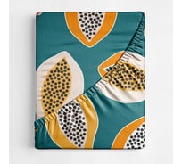 Простыня на резинке Ночь нежна Папайя осн. 70946-1, бязь 120 гр., 220x200x20, полоса новая 4660056201569