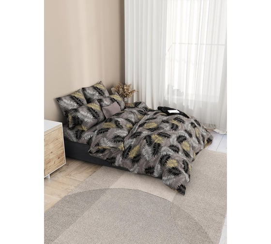 Простыня на резинке Ночь нежна Тропики осн. 70077-1, бязь 120 гр., 220x200x20, полоса новая 4660056089327