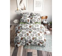 Комплект постельного белья Ночь нежна КПБ Кокосы 70723-1+70416-2 Бязь 120 г, 2 спальный евро 50x70 2 шт стандарт 4660056180697