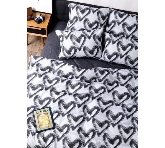 Комплект постельного белья Ночь нежна КПБ Dark love 71063-1+70648-29 Бязь 120 г, cемейный 70x70 2 шт стандарт 4660056200401