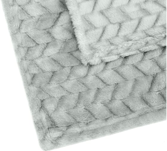Плед велсофт Косички циркон полиэстер 200x220 см 260 г/м п/э пакет ND Home 306818