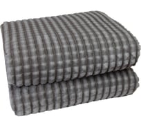 Плед велсофт Квадраты кварц полиэстер 200x220 см 260 г/м п/э пакет ND Home 306820