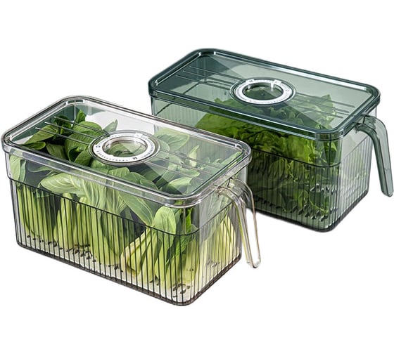 Пищевой контейнер для хранения IHome из ПЭТ, с крышкой и ручкой, 29.5x13.3x13.5 см, с установкой даты SY-7048(S)