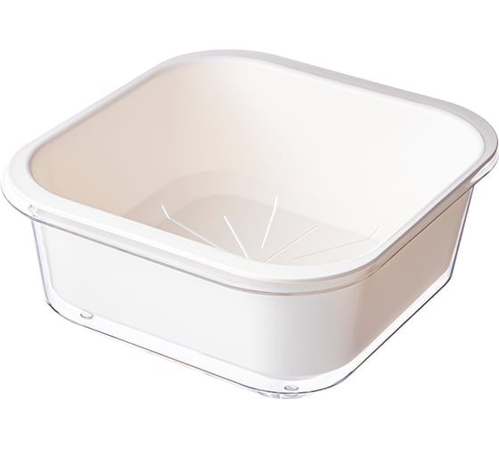 Дуршлаг с чашей IHome из ПЭТ, квадратный, 25.2x24x11.2 см, белый SY-7046 1