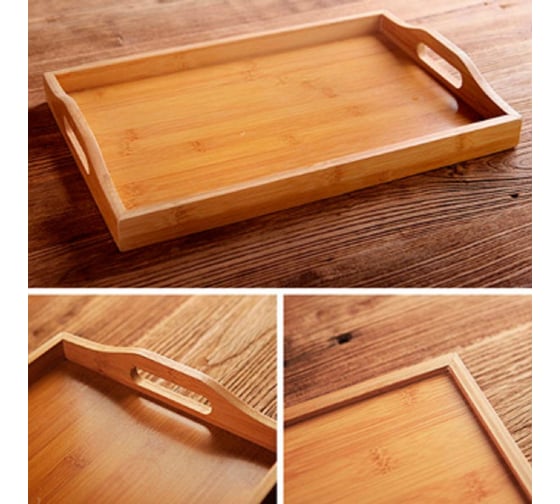 Поднос из бамбука с ручками SanTrade LaKelly SM-TP3421 34x21x3.5 см 6546