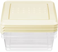Комплект контейнеров для продуктов Idiland Asti квадратный 0.5л х 5 шт (светло-бежевый) 241108125/01
