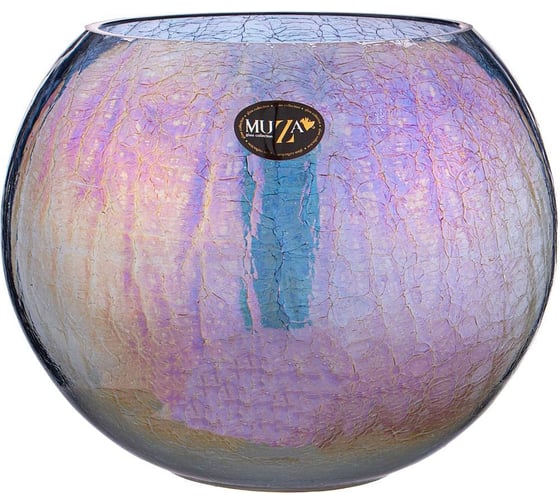 Ваза Muza ШАР CRACLE BLUE 4 л диаметр 21 см высота 21 см 380-640