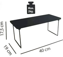 Полочка в шкаф PRIMANOVA 40x19x17,5, пластик, алюминий, белый M-E88-01