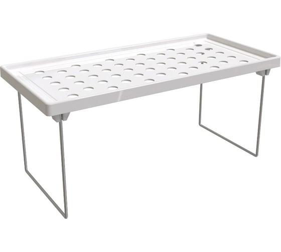 Полочка в шкаф PRIMANOVA 40x19x17,5, пластик, алюминий, белый M-E88-01
