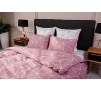 Комплект постельного белья Ночь нежна Грань в.1 (брусн.) 7352-1+7353-1 Поплин ЕВРО 70x70 (2) стандарт 4650093375538