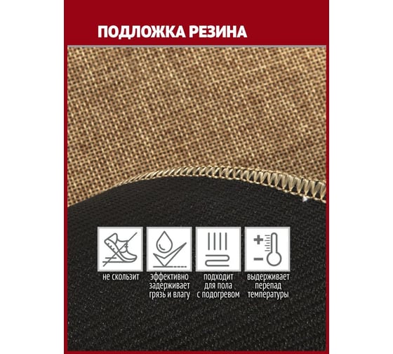 Коврик Profiflooring 50x80 см, зеленый, интерьерный 68715