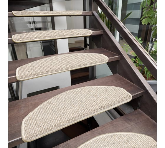 Коврик для лестницы Profiflooring 65x25 см, бежевый, интерьерный 59936