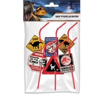 Набор трубочек для коктейля ND Play Jurassic World Знаки 6 шт. 304395