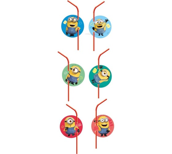 Набор трубочек для коктейля ND Play Minions 2 6 шт., 3D дизайн 287113