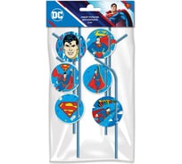 Набор трубочек для коктейля ND Play Superman желтый лого 6 шт. 303421