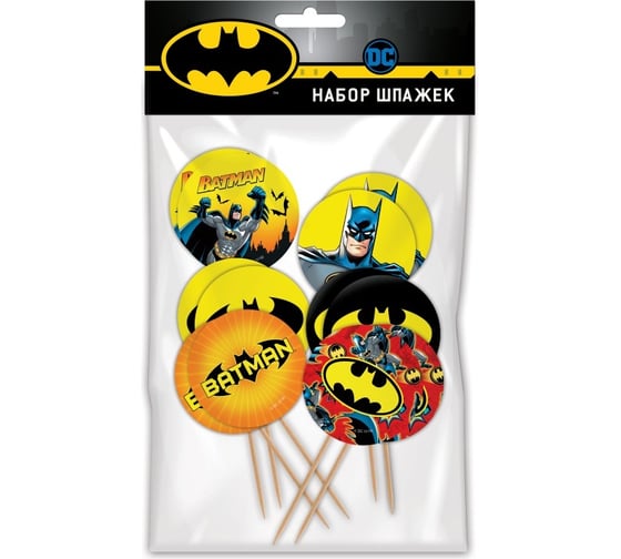 Набор шпажек для канапе и капкейков ND Play Batman 12 шт. 280569