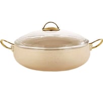Сотейник с крышкой стеклянной OMS collection 28x7 см (3,5 л) с АПП, цвет: айвори, арт. 3341-28-IVR