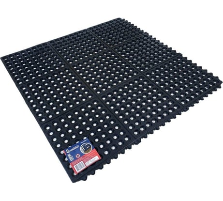 Входной резиновый коврик ООО Комус 90 см x 90 см х 12 мм 1848678