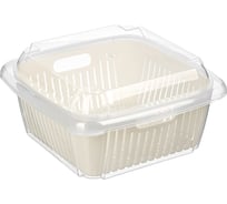 Комплект контейнеров квадратных с вкладышем и крышкой Idiland Bergamo 2,2 л х 2 шт., светло-бежевый 241107225/01