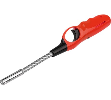 Бытовая газовая пьезозажигалка СОКОЛ СК-302W темно-бордовая, с гибким стержнем 61-0966