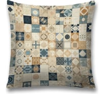 Наволочка декоративная на молнии, чехол на подушку JoyArty "Плитка печворк" 45x45 см sl_sd1129