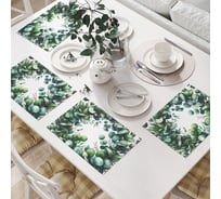 Салфетки на стол для сервировки JoyArty прямоугольные, плейсмат "Венок эвкалипта", 32x46 см, в комплекте 4шт. np_sd1165