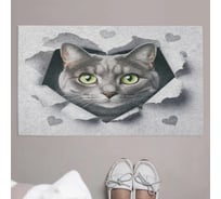 Коврик придверный JoyArty в прихожую с принтом Котиковая любовь 45х75 см door_sd1087