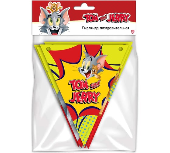 Поздравительная гирлянда ND Play Tom Jerry Персонажи флажки 286135
