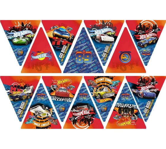 Поздравительная гирлянда ND PlayHot Wheels Персонажи, флажки 292791