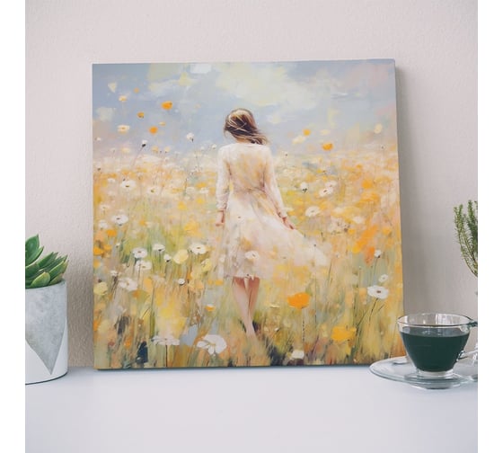 Картина Симфония Девушка в цветах 40x40 см 1-306