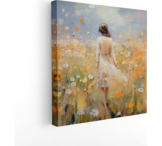 Картина Симфония Девушка в цветах 40x40 см 1-306