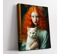 Картина Симфония Девушка с кошкой 50x70 см 1-258