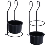 Подставка для столовых приборов навесная на рейлинг МУЛЬТИДОМ "Лофт", размер: высота 24 см, диаметр 10 см DA52-165