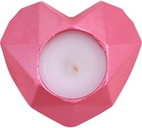 Свеча декоративная с подсвечником МУЛЬТИДОМ "Сердце грань", размер 8x7,5x2,5 см МС5-202