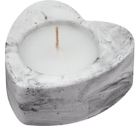 Свеча декоративная с подсвечником МУЛЬТИДОМ "Сердце", размер 7x7х3 см МС5-201