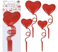 Набор топперов для украшения МУЛЬТИДОМ " Сердечки" 4 шт, размеры: 7,5x16 см, 6,5x15 см, 5,5x14 см, 4,5x13 см VL80-540