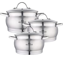 Набор посуды Bella Cucina 6 предметов, 3,1 л, 5 л, 8,5 л BC-2152 2152-BC