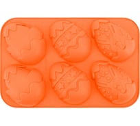 Форма для шоколадных яиц силиконовая МУЛЬТИДОМ размер 26x17x2,5 см VL80-559