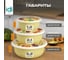 Комплект мисок 3 шт. (1,2л+2,1л+3,2л) с крышками с декором (салатовый) Idiland 241108420/04 6